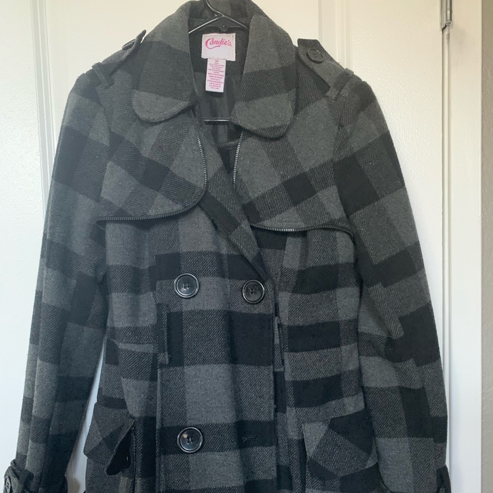 Candies plaid winter Pea coat